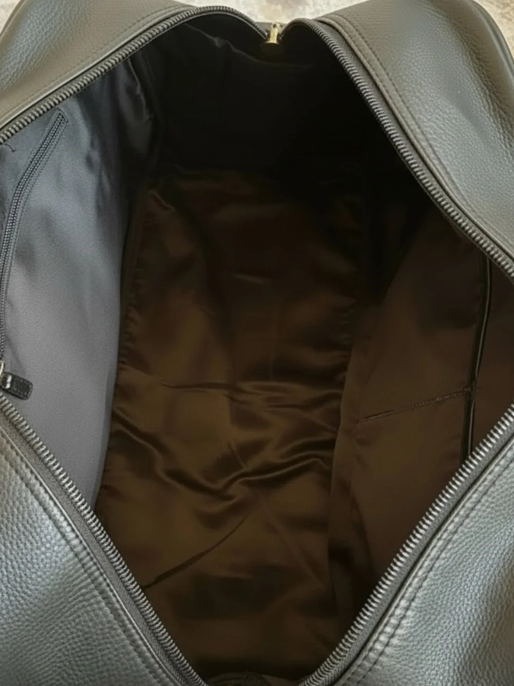 Chaps Genuine Leather Duffle Bag Carry On Travel Weekender Black Ralph Lauren
